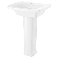 American Standard Edgemere 25" Fireclay Pedestal Bathroom Sink With 3 Faucet Holes At 4" Centers And Overflow -Bathroom Sales Store 0445.400.020 2