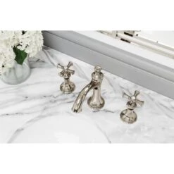 Tisbury 1.2 GPM Widespread Bathroom Faucet With Pop-Up Drain Assembly -Bathroom Sales Store 049 tb0d cross top ceramic caps vr