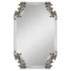 Andretta Elegant Frameless 29" X 19" Vanity Bathroom Wall Mirror With Decorative Scroll Corners -Bathroom Sales Store 08087