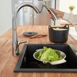 Grohe Zedra 1.75 GPM Single Hole Pull Down Bar Faucet With SilkMove Technology -Bathroom Sales Store 30368002 5