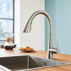 Grohe Zedra 1.75 GPM Single Hole Pull Down Bar Faucet With SilkMove Technology -Bathroom Sales Store 30368dc2 2