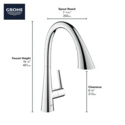 Grohe Zedra 1.75 GPM Single Hole Pull Down Bar Faucet With SilkMove Technology -Bathroom Sales Store 30368dc2 9