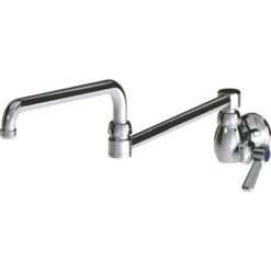Wall Mounted Pot Filler Faucet With Lever Handle And 23-3/4" Full-Flow Swing Spout