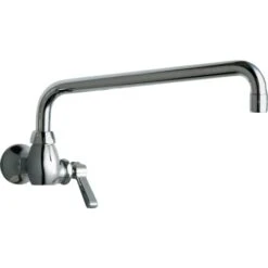 Wall Mounted Pot Filler Faucet With Lever Handle And 12" Full-Flow Swing Spout