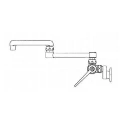Wall Mounted Pot Filler Faucet With Wrist Blade Handles And 13" Swing Spout - Commercial Grade