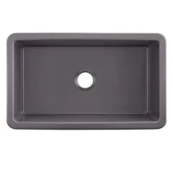 Derin 32" Fireclay Drop-In / Undermount Prep Sink -Bathroom Sales Store 492259 32 undermount fireclay sink dark gray top