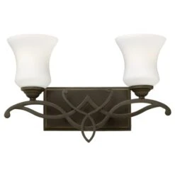 Brooke 2 Light 16-1/2" Wide Bathroom Vanity Light With Etched Opal Glass Shades