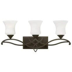 Brooke 3 Light 24" Wide Bathroom Vanity Light With Etched Opal Glass Shades