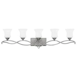 Brooke 5 Light 41-1/2" Wide Bathroom Vanity Light With Etched Opal Glass Shades