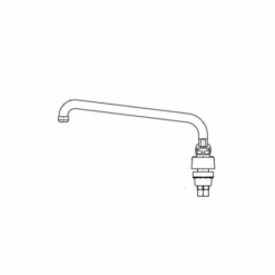 Deck Mounted Pot Filler Faucet With Lever Handles And 12" Full-Flow Swing Spout