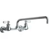 Wall Mounted Pot Filler Faucet With Lever Handles And 12" Full-Flow Swing Spout