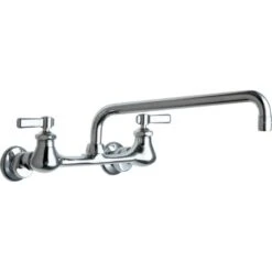 Wall Mounted Pot Filler Faucet With Lever Handles And 12" Full-Flow Swing Spout