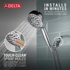 Delta ProClean 1.75 GPM Multi Function 6 Setting Hand Shower And Cleaning Spray -Bathroom Sales Store 75740 TouchCleanShowers Infographic WEB