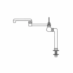 Bridge Style Pot Filler Faucet With Wrist Blade Handles, Double-Jointed Swing Spout And Risers
