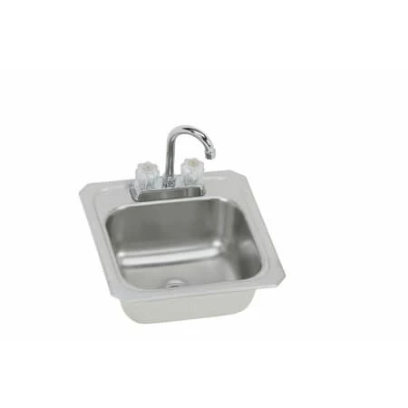 Gourmet Celebrity Stainless Steel 15" Single Basin Top Mount Bar Sink Package 3 Gourmet Celebrity Stainless Steel 15" Single Basin Top Mount Bar Sink Package