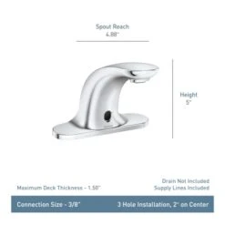 Moen M-POWER 0.5 GPM Centerset Bathroom Faucet -Bathroom Sales Store CA8301 Spec