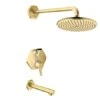 Hansgrohe Locarno Thermostatic Tub And Shower Trim Package With Integrated Volume Control, 2 Outlet Diverter And 2.5 GPM Rain Shower Head - Less Valve -Bathroom Sales Store HG Locarno T02 251 1