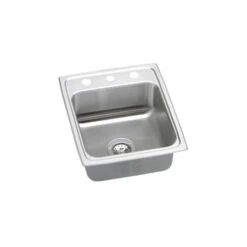 Lustertone 17" Drop In Single Basin Stainless Steel Bar Sink