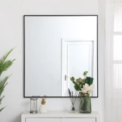 Eternity 40" X 36" Rectangular Beveled Metal Framed Bathroom Mirror -Bathroom Sales Store MR43640BK 1