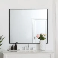 Eternity 40" X 36" Rectangular Beveled Metal Framed Bathroom Mirror -Bathroom Sales Store MR43640BK 5