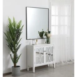 Eternity 40" X 36" Rectangular Beveled Metal Framed Bathroom Mirror -Bathroom Sales Store MR43640BK 8