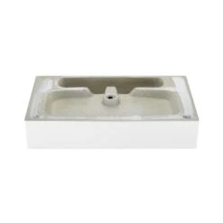Claire 24" Rectangular Ceramic Console Bathroom Sink With Overflow And 1 Faucet Hole -Bathroom Sales Store SM CS771 3