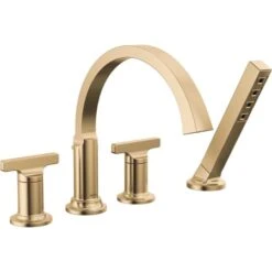 Delta Tetra Deck Mounted Roman Tub Filler With Built-In Diverter And Hand Shower - Less Handles And Rough In -Bathroom Sales Store T4788 CZ PR LHP H590CZ PR CONFIG