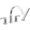 Delta Tetra Deck Mounted Roman Tub Filler With Built-In Diverter And Hand Shower - Less Handles And Rough In -Bathroom Sales Store T4788 PR LHP H588 PR CONFIG