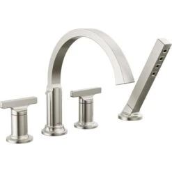 Delta Tetra Deck Mounted Roman Tub Filler With Built-In Diverter And Hand Shower - Less Handles And Rough In -Bathroom Sales Store T4788 SS PR LHP H590SS PR CONFIG