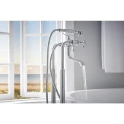 Wall, Deck Or Floor Mount Two Handle Tub Filler Body Assembly- Less Riser/Unions, Trim Kit And Handles -Bathroom Sales Store T70210 PCLHP RP73766PC T70338 PC WATER 01 WEB
