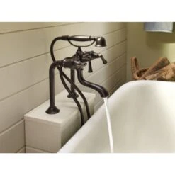 Wall, Deck Or Floor Mount Two Handle Tub Filler Body Assembly- Less Riser/Unions, Trim Kit And Handles -Bathroom Sales Store T70305 RB T70210 RBLHP RP73765RB WATER WEB