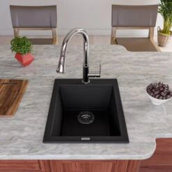 Alfi Trade 16-1/8" Drop In Single Basin Granite Composite Kitchen Sink -Bathroom Sales Store alfi brand ab1720di alternate image 144