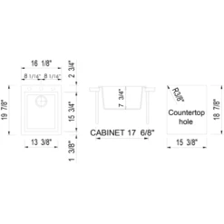 Alfi Trade 16-1/8" Drop In Single Basin Granite Composite Kitchen Sink -Bathroom Sales Store alfi brand ab1720di alternate image 146