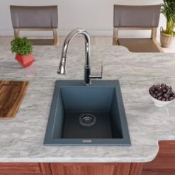 Alfi Trade 16-1/8" Drop In Single Basin Granite Composite Kitchen Sink -Bathroom Sales Store alfi brand ab1720di alternate image 155
