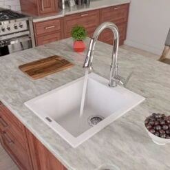 Alfi Trade 16-1/8" Drop In Single Basin Granite Composite Kitchen Sink -Bathroom Sales Store alfi brand ab1720di alternate image 159