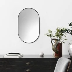 Ispra 36" X 22" Contemporary Oval Aluminum Framed Bathroom Wall Mirror -Bathroom Sales Store altair 757036 mir alternate image 2639