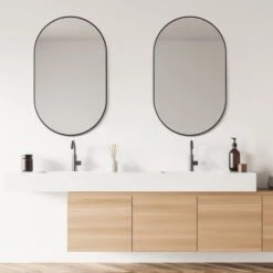 Ispra 36" X 22" Contemporary Oval Aluminum Framed Bathroom Wall Mirror -Bathroom Sales Store altair 757036 mir alternate image 2643