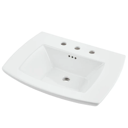 American Standard Edgemere 25" Fireclay Pedestal Bathroom Sink With 3 Faucet Holes At 8" Centers And Overflow - Less Pedestal 4 American Standard Edgemere 25" Fireclay Pedestal Bathroom Sink With 3 Faucet Holes At 8" Centers And Overflow - Less Pedestal - Image 2
