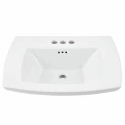 American Standard Edgemere 25" Fireclay Pedestal Bathroom Sink With 3 Faucet Holes At 4" Centers And Overflow -Bathroom Sales Store american standard 0445 400 lifestyle image 4 19