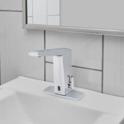 American Standard Paradigm 0.35 GPM Single Hole Bathroom Faucet With Selectronic Technology - Includes Thermostatic Lever Handle - Less Power Supply -Bathroom Sales Store american standard 702b 203 alternate image 194