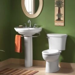 American Standard Ravenna 24-1/2" Pedestal Bathroom Sink Only With Overflow -Bathroom Sales Store american standard 0268 008 application sho 100