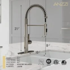Ola 1.8 GPM Single Hole Kitchen Faucet -Bathroom Sales Store anzzi kf az303 alternate image 10