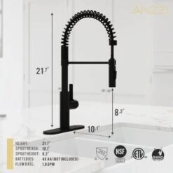 Ola 1.8 GPM Single Hole Kitchen Faucet -Bathroom Sales Store anzzi kf az303 alternate image 15