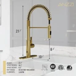 Ola 1.8 GPM Single Hole Kitchen Faucet -Bathroom Sales Store anzzi kf az303 alternate image 5