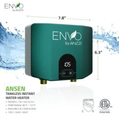 Ansen 1.7 GPM 6 Kilowatt, 240 Volt Residential Electric Tankless Water Heater -Bathroom Sales Store anzzi wh az006 m1 2pk alternate image 43