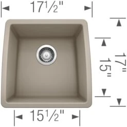 Blanco Performa 17-1/2" Undermount Single Basin SILGRANIT Kitchen Bar Sink -Bathroom Sales Store blanco 440081 alternate image 241