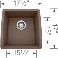 Blanco Performa 17-1/2" Undermount Single Basin SILGRANIT Kitchen Bar Sink -Bathroom Sales Store blanco 440081 alternate image 245