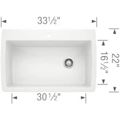 Blanco Diamond 33-1/2" Dual Mount Single Basin SILGRANIT Kitchen Sink -Bathroom Sales Store blanco 440195 alternate image 330