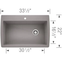 Blanco Diamond 33-1/2" Dual Mount Single Basin SILGRANIT Kitchen Sink -Bathroom Sales Store blanco 440195 alternate image 332