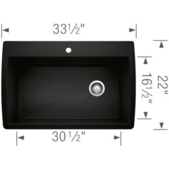 Blanco Diamond 33-1/2" Dual Mount Single Basin SILGRANIT Kitchen Sink -Bathroom Sales Store blanco 440195 alternate image 333